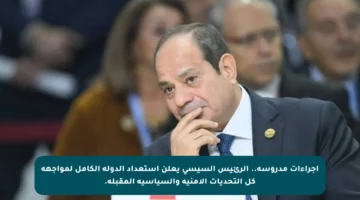 إجراءات مدروسة.. الرئيس السيسي يعلن استعداد الدولة الكامل لمواجهة كل التحديات الأمنية والسياسية المقبلة.